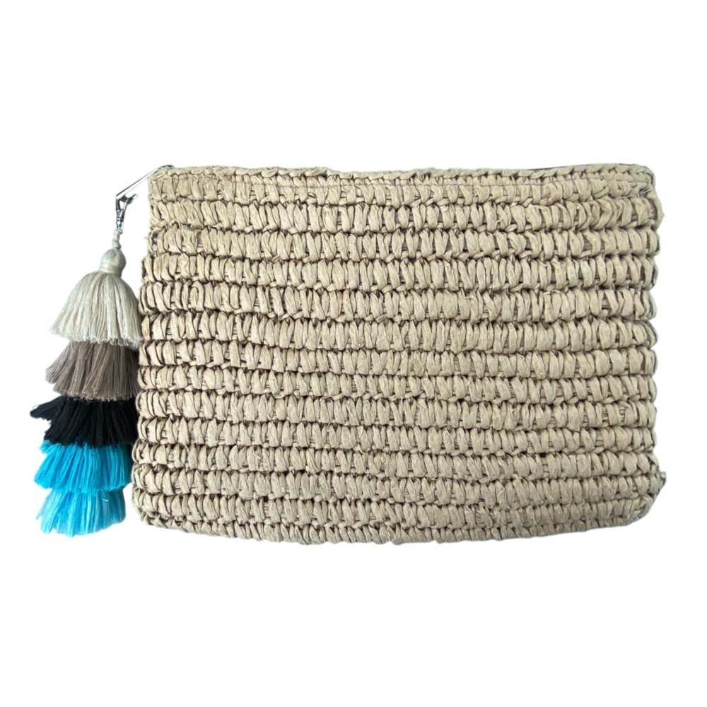 Fallon & Royce Jules Straw Clutch Bag